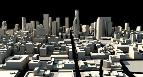 Los Angeles Downtown Skyscrapers 3d Model