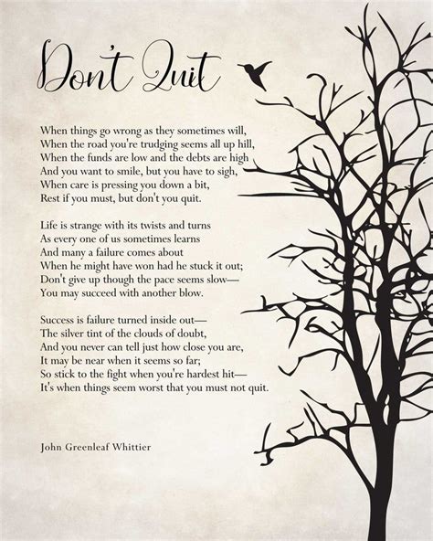 Dont Quit Poem John Greenleaf Whittier Quote Graduation Etsy Poem