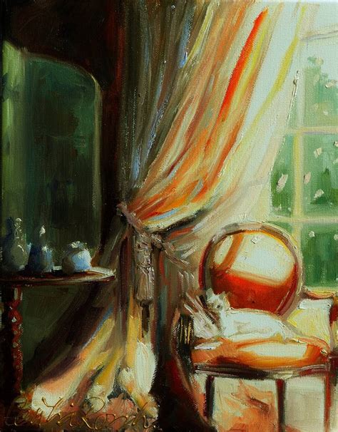 At The Window ~ Sold Painting By Cecilia Rosslee Saatchi Art