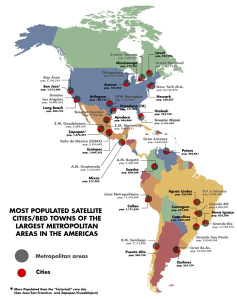 Most Populated Satellite Citiesbed Towns Of The Maps On The Web