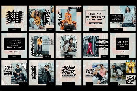 Street Fashion Instagram Set Social Media Design Inspiration