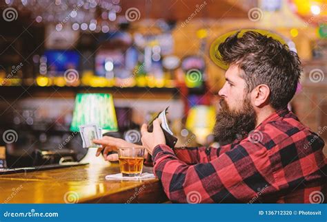 Depression And Alcoholism Concept Man With Busy Face Stock Photo