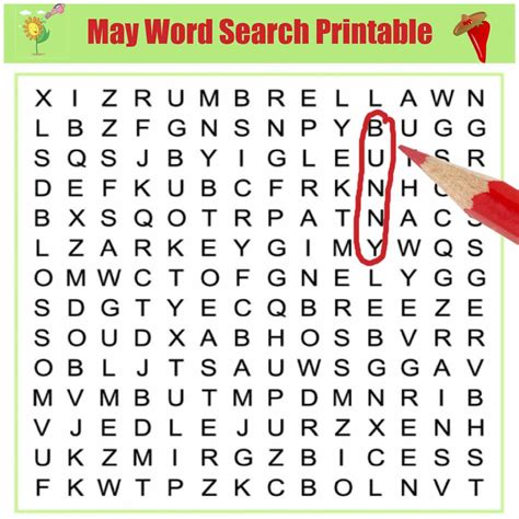 Printable May Word Search Cool2bkids May Word Search Monster Word