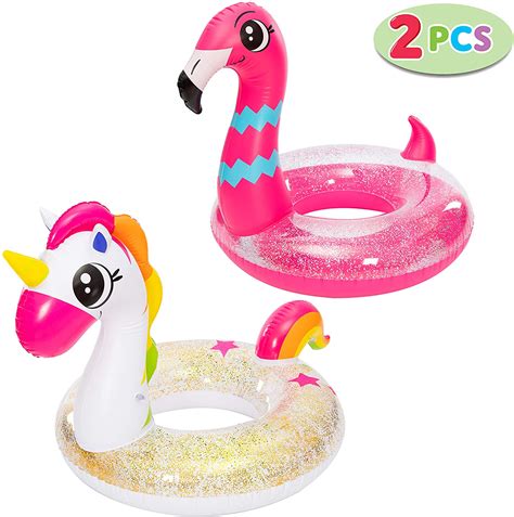 Not only does this unicorn float bring the magic, it's also practical and is designed to hold two adults (weighing a total of 400 pounds). JoyX - JoyX Inflatable Unicorn & Flamingo Pool Float with ...