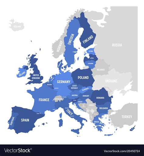 Map Of Eu European Union Royalty Free Vector Image