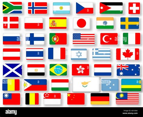 Collage Of 42 Different National Flags Stock Photo 7585109 Alamy