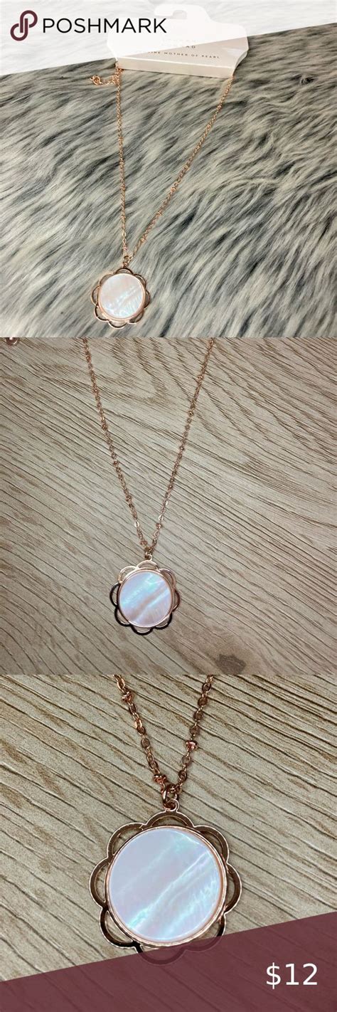 2 12 Rose Gold Mother Of Pearl Necklace Mother Of Pearl Necklace