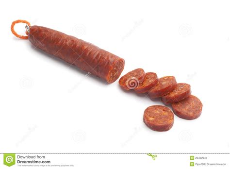 Sliced Spanish Chorizo Sausage Stock Photo Image Of Dried Meat 20432942