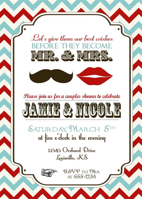 vintage mr and mrs couples wedding shower party invitation 15 00 via etsy couple wedding