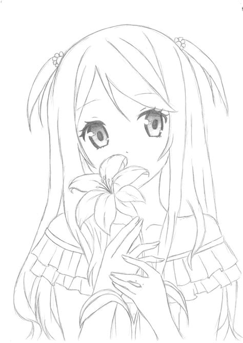 Anime Girl Flower By Vocaloid13a On Deviantart
