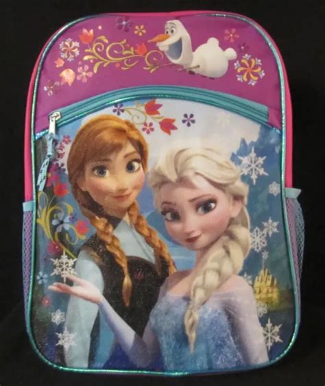 Nwt Disney Purple And Blue Frozen Backpack With Anna And Elsa 2999