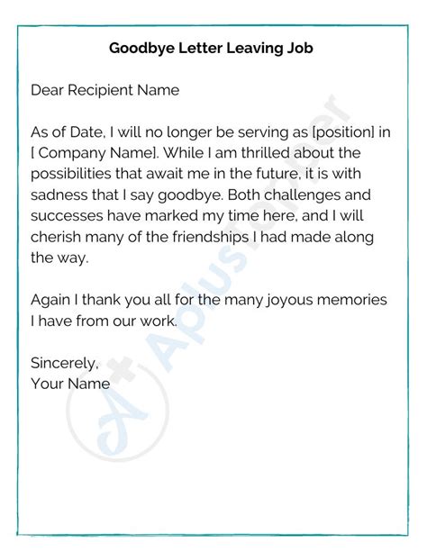 Sample Goodbye Letters Example Sample And How To Write Sample