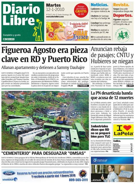 Periódico Diario Libre R Dominicana Periódicos De R Dominicana