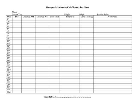 Blank Employee Printable Log Form Images Printable Forms Free Online