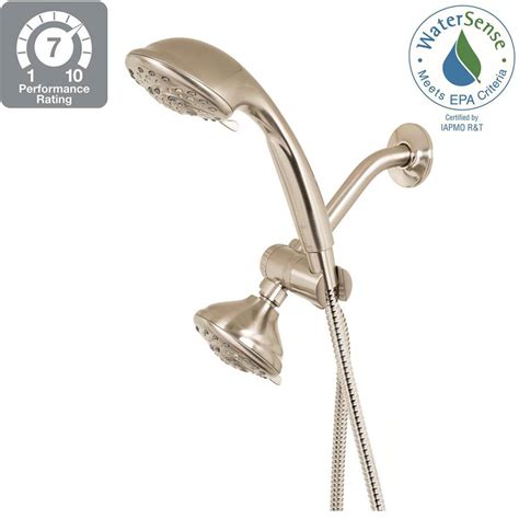 Glacier Bay Spray Hand Shower And Showerhead Combo Kit In Brushed