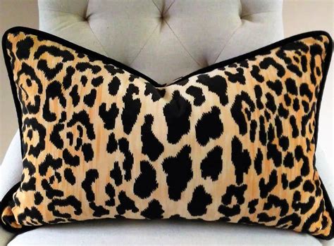 Leopard Cheetah Velvet Lumbar Pillow Cover Braemore Jamil 13x20 14x22