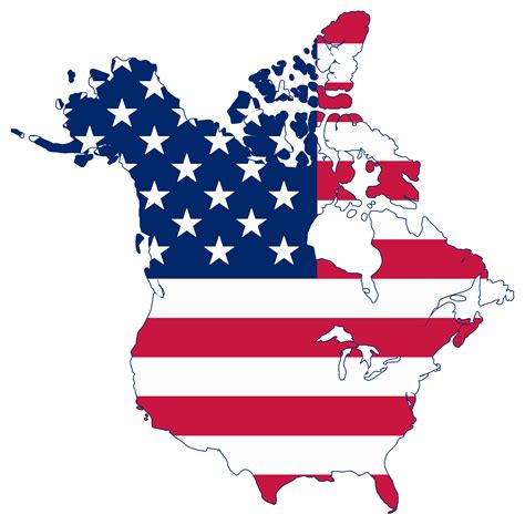 Fileflag Map Of Canada And United States American Flagpng