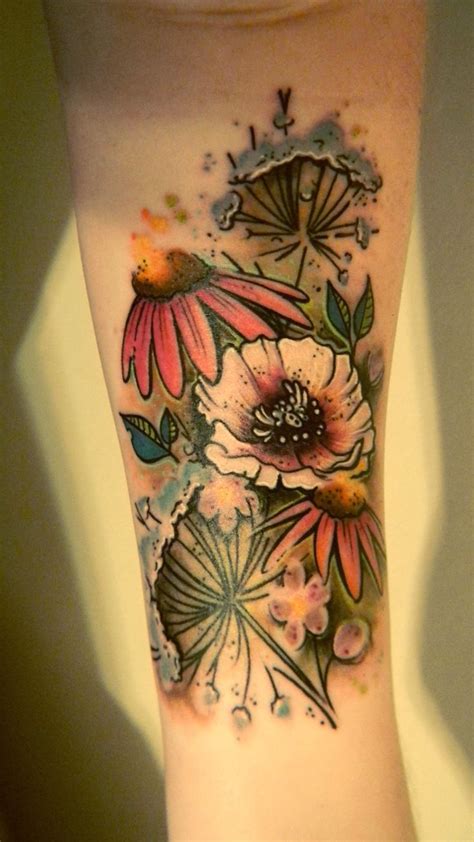 34 New Style Wildflower Tattoo Images