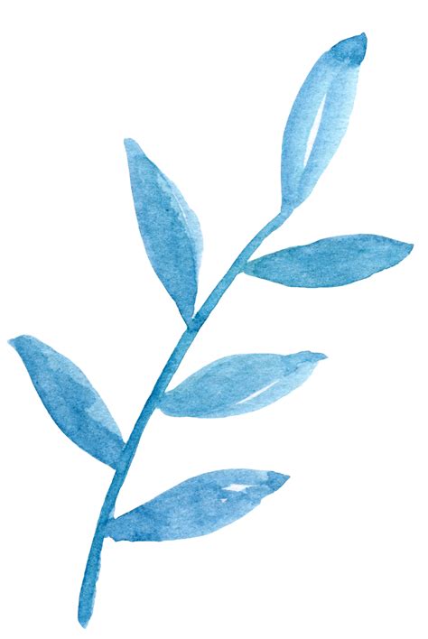Watercolor Blue Plant Vine Sticker By Victorynsurrender