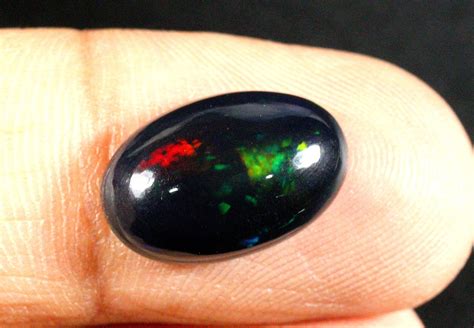 Natural Ethiopian Black Opal Oval Shape Gemstone 425 Cts Etsy