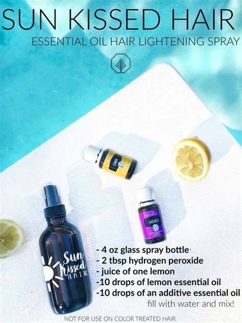 Natural highlights are waiting in your pantry. Sun Kissed Hair - DIY Essential Oil Hair Lightening Spray ...