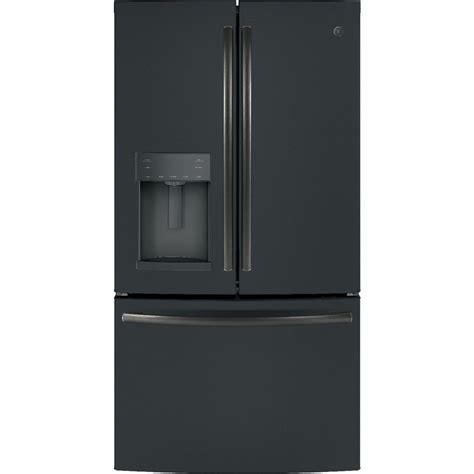 Ge 278 Cu Ft French Door Refrigerator In Black Slate Fingerprint