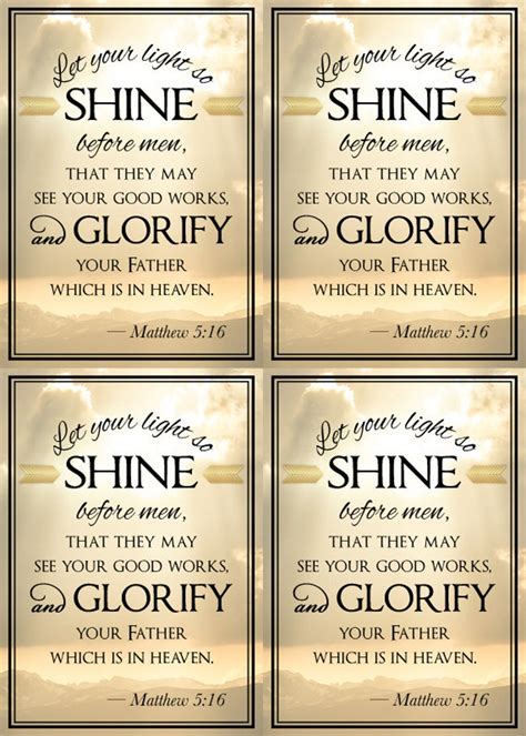 Let Your Light So Shine Printable Matthew 516 Christian Lds Lesson
