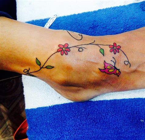 Charming Flower Anklet Tattoos Ankle Bracelet Tattoo Flower Anklet