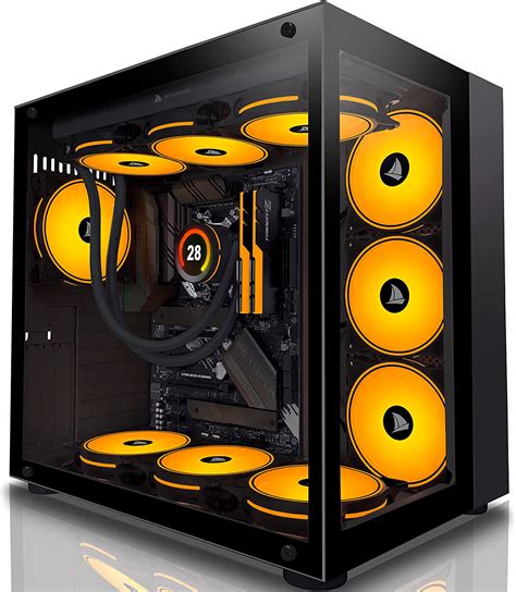 Amanson Pc Case Atx Mid Tower Case Tempered Glass Gaming Computer Case
