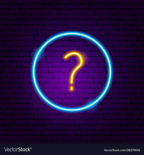 Question Button Neon Sign Royalty Free Vector Image