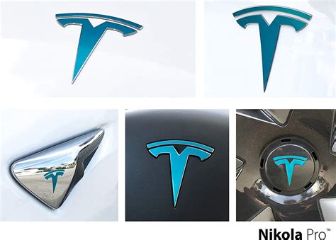 Nikola Pro Tesla Model 3 Logo Decal Wrap Kit Gloss Teal