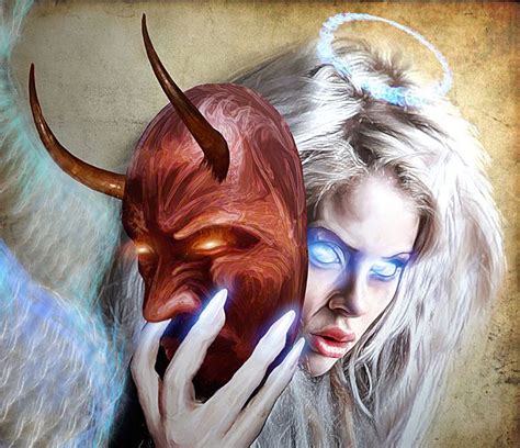 She Demon Fantasy Art Angel Girl With A Devil Mask Barbaras Gothic