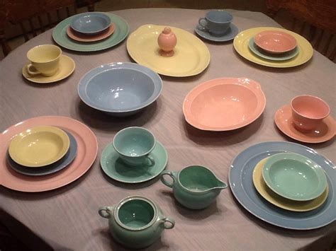 Vintage Luray Pastels Dish Set 4 Orig Colors Etsy Dish Sets