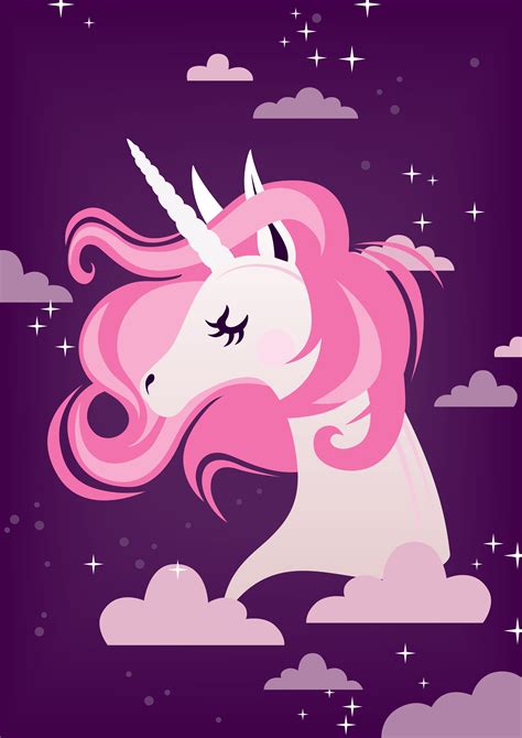Pink Cute Unicorn Wallpaper For Laptop Purple Illustrated Unicorn