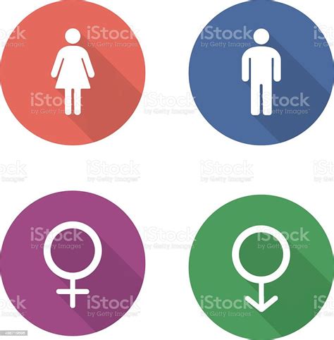 Gender Symbols Flat Design Icons Set Stock Illustration Download