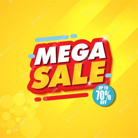 Premium Vector Mega Sale Banner Design Template With Yellow Background