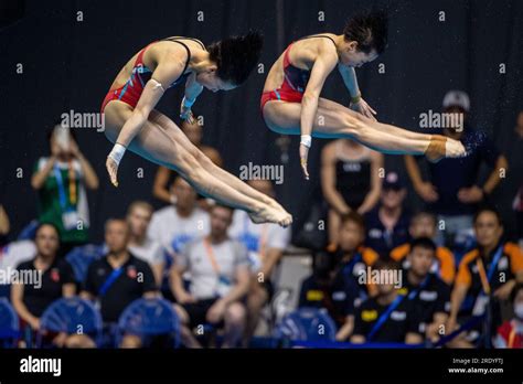 Chen Yuxi And Quan Hongchan Of China Compete During The Womens