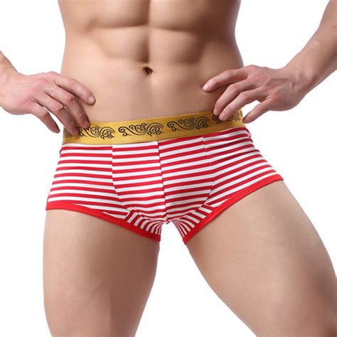 Comfortable Panties Men Male Underwear Mens Boxers Underwear Sexy Striped Cotton Man Undies