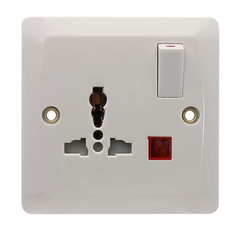 1 Gang 13a Multi Function Switched Socket With Neon Electrical Socket