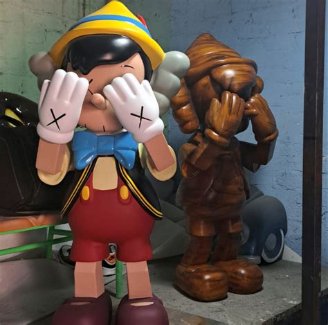 Pinocchio Kaws Version Made And Painted Entirely By Hand Etsy