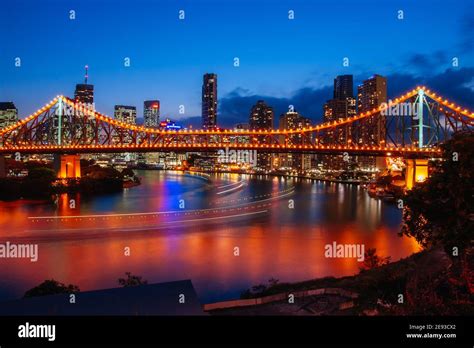 Story Bridge And Brisbane Skyline Australia Stock Photo Alamy