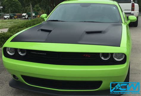 2014 Challenger Rt 3m Matte Black Hood Wrap Atlanta Custom Wraps