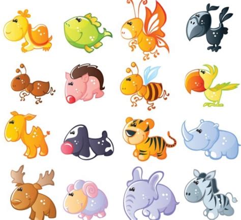 Free Set Of Cute Cartoon Animal Icons Titanui