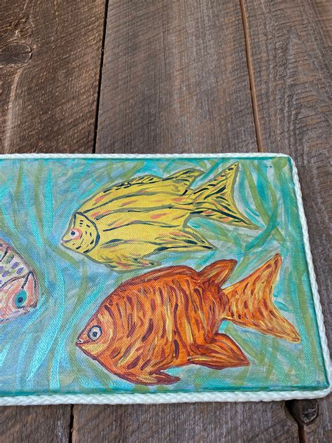 Original Acrylic Fish Painting Etsy