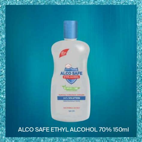 Alco Safe Ethyl Alcohol 70 150ml Shopee Philippines