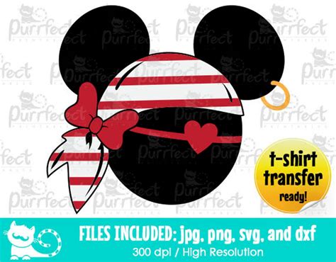 Minnie Mouse Cute Pirate Girl Ver 2 Svg Digital Cut Files In Etsy