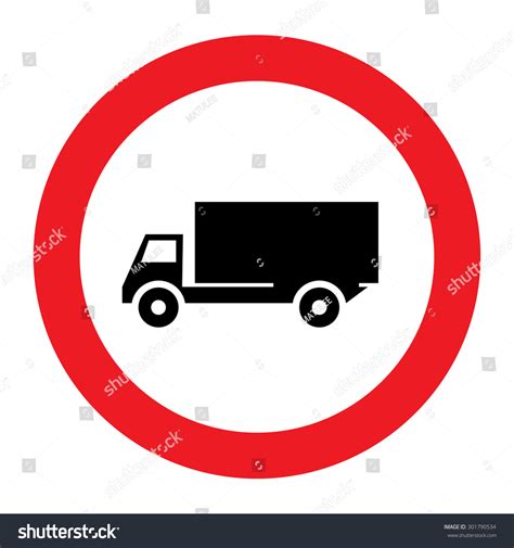 Traffic Sign Prohibiting Thoroughfare Lorries Stock Vector Royalty