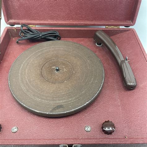 Vintage Antique Portable Record Player In Case Not Working Ebay
