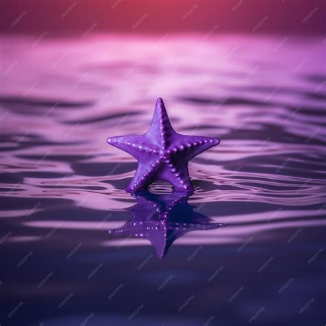 Premium Photo A Purple Starfish Is Floating In The Water