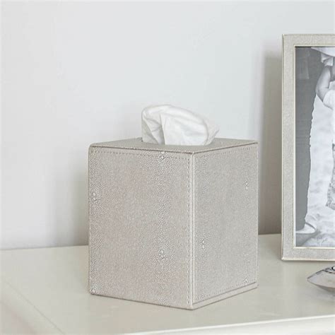 Ivory Shagreen Tissue Box Holder By Marquis And Dawe